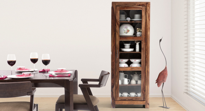 Murango Single-Door Display Cabinet(Teak)